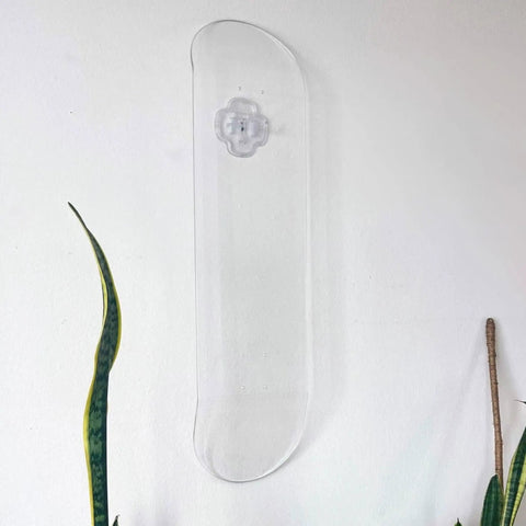 Hella Dope Skateboard Deck Hangers Transparent Floating Display Mount With Adhesive Strips Ideal Gift For Skaters on wall