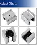 Close-up of SBR20UU square type bearing blocks from SBR20 linear rail kit for CNC machines.