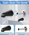 Matte Black Tub Spout And Shower Trim Kit With Three Knobs Including Hot Cold Diverter Easy Install Fits Half Inch Male Thread And Three Quarter Inch IPS Inside Thread Compatible With Verve Tub Shower Faucets Upgrade Your Bath