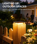 12 Pack Solar Post Cap Lights For 4x4 Posts No Wiring Needed Waterproof Warm White LEDs 360 Degree Illumination on fence post