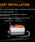 Heavy Duty Electric Hydraulic Brake Actuator 12 Volt Disc Brake Converter Kit 1600 Psi Switch Sealed Aluminum Build showing installation instructions.