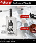 Front view of Wostore Professional Brake Line Flare Kit for aluminum and copper tubing (7 sizes).