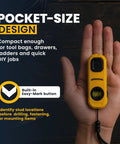 Magnetic Stud Finder With Built In Level And Marker battery-free yellow compact stud finder in hand with easy-mark button