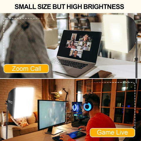 2 Pack Professional Softbox Lighting Kit 16x16 Studio Lights With 85W 2700K To 6500K E27 LED Bulbs for video call and gaming