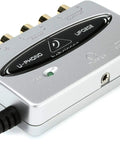 UFO202 Audiophile USB Audio Interface With Built In Phono Preamp For Digitizing Tapes And Vinyl Records, top view detail.