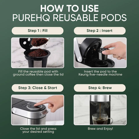 How to use Reusable K Cups For Supreme Series With Multistream Technology, step-by-step guide with images.