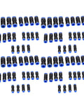Rock Solid 80 Pcs Pneumatic Tube Connector Kit With PBT Air Hose Fittings And Zinc Alloy Adapters For Push To Connect PE PU PA PVC Nylon Tubing Up To 12mm OD, Perfect For High Pressure Air Line Jobs arranged on white