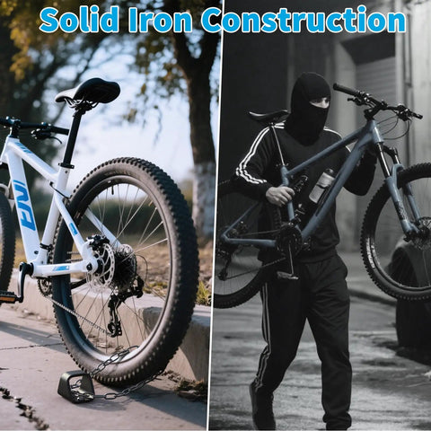 Premium Heavy Duty Badass Security Ground Anchor With Two Protected Expansion Bolts Dang Strong Anti Theft Floor And Wall Mount Gonna Keep You Safe For Motorcycle Bicycle Scooter And Trailer on a bicycle chain.