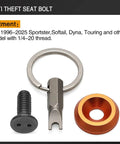 Seat Bolt Screw With Anti Theft Ring 1/4-20 Thread Corrosion Resistant Aluminum Stainless Steel for Harley motorcycles