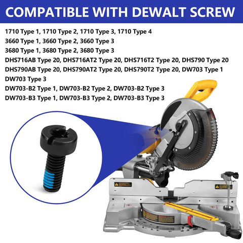 Two Pack Miter Saw Screw Replacement Kit Fits Dewalt Saws 1710 3660 3680 DHS716 DHS790 DWS715 Dws779 And Related Models