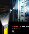 Pocket EDC Flashlight With USB C Rechargeable Power used to illuminate electrical panel
