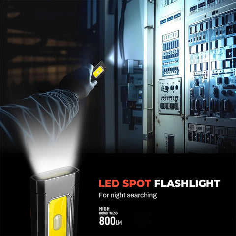 Pocket EDC Flashlight With USB C Rechargeable Power used to illuminate electrical panel