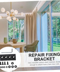 Living room with Barn Door Track Connector Joining Plate Black Metal Carbon Finish and Repair Fixing Bracket shown.