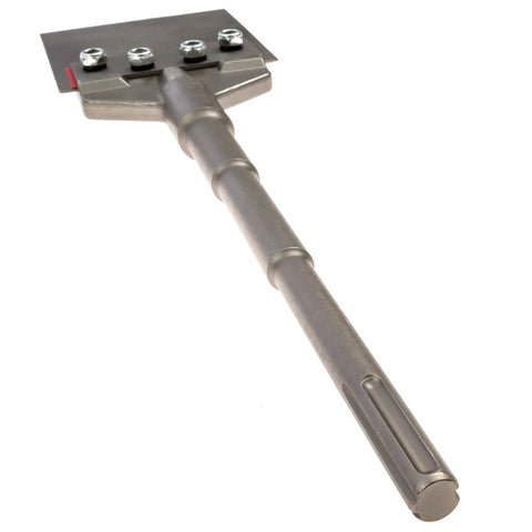 6 Inch Wide Tile And Thinset Removal Bit For SDS Max Floor Scraper, Drop Forged Tempered Steel, 6 X 25 Inch, Pro Grade, Silver Finish