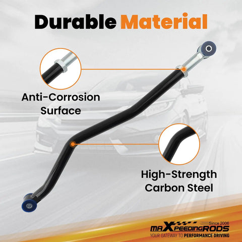 Adjustable Front Track Bar 0-6 Inch Lift for Jeep Wrangler JK JKU 2007-2018 Fits 2-Door 4-Door, Replaces Stock Length for Beefy Steering Control and Alignment, Heavy Duty Off Road Suspension Upgrade, black carbon steel anti-corrosion surface