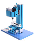Knockout Aluminum Mini Milling Machine Benchtop Wood Lathe For Diy Tinkering And Hobby Modelmaking Compact Craft Drill Press side view.