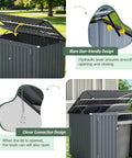 Heavy Duty 3 By 6 Ft Outdoor Storage Shed For Trash Cans And Bikes, Waterproof Garbage Can Organizer With Chain Lid