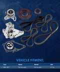 Timing Belt Kit With Water Pump For Hyundai Accent 1.6L 2001 2011 with timing belts, seals, water pump, and bearings displayed