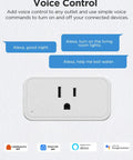 Voice control feature of Heavy Duty Mini Smart Plug 4 Pack with Alexa Voice Control, Timer, Child Lock, 2.4GHz WiFi Only displayed.