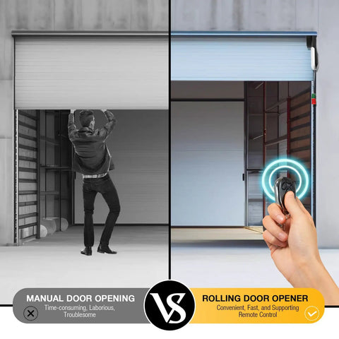 Beefy 110V Roller Door Opener With Two Remotes For Garage And Industrial Shutters Powerful 800N Motor Easy Remote Control System For Home And Commercial Use on roll-up door