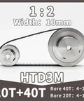 Awesome 20T And 40T HTD 3M Timing Belt Pulley Set With Dual Reduction Ratios Smooth Power Transmission For Custom Machinery Using High Quality Aluminum Alloy Synchronous Wheel Kit, 10mm width