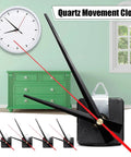 Five Pack DIY Wall Quartz Clock Movement Mechanisms With White Hands Replacement Repair Kit in living room setting
