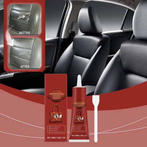 Clear Leather Repair Tape With Strong Flexible Adhesive And Scraper For Quick Easy DIY Fixes On Leather Vinyl Car Seats