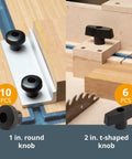 128 Piece T Track Knob Kit For Woodworking Jigs And Fixtures Featuring 5 Star Knobs And 1 4 20 Threaded Bolts And Washers with round and T knobs