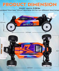 Dimensions of Speck B One Twenty Four Scale 2WD Mini RC Car RTR Buggy with Brushless Ready in Razor Orange