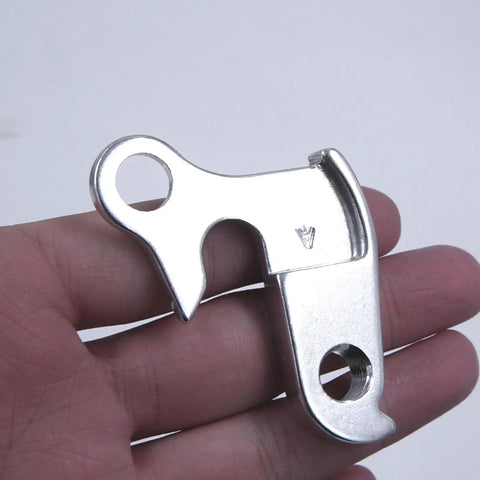 Hand holding Derailleur Hanger 43 GH002 Replacement For Nishiki Back Roads Colorado Raleigh F500 M40 CNC Alloy Silver Dropout