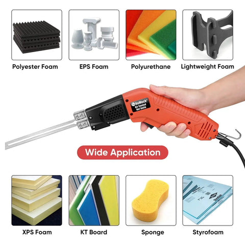 Romech Hot Knife Foam Cutter 200W Electric Air Cooled Kit with Blades and Heavy Duty Case for cutting various foams.