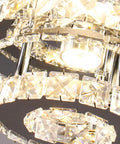 Close-up of Two Layer Mini Crystal Chandelier LED Ceiling Light Dope Round Flush Mount Dimmable 30W 110V Modern Ceiling Fixture