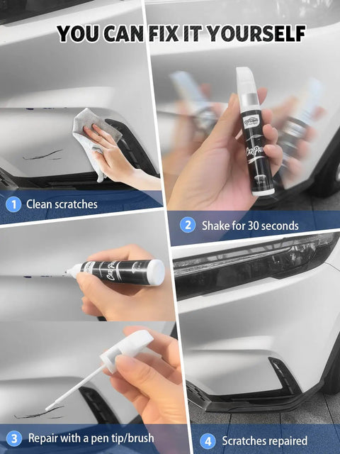 Wolf Gray Touch Up Paint Pen 2 In 1 Car Scratch Remover With Pen Tip And Brush used to repair scratches on Kia vehicle