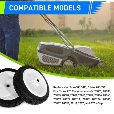 Front Drive Wheels Replacement For 22 Inch Recycler Lawn Mower With 8 Inch Diameter Wheels Compatible With Recycler Models