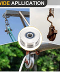 Heavy Duty H Groove Pulley Wheel Built Tough For Smooth Rolling Motion Crafted From Durable 201 Stainless Steel close-up on rope system