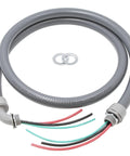Beefy 3/4 Inch Liquid Tight Non-Metallic PVC Conduit Cable Whip Kit with 3/4 Inch Straight and 90 Degree Connectors, 8 AWG Conductors