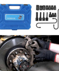 Top Tier Torvex 15 Piece Caliper Socket Set For German Cars Impact Brake Removal Tool Kit Essential Gear For Pro Mechanics And DIY Car Fixers, blue case with sockets and hooks