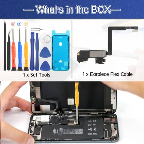 IPhone 11 Pro Max Earpiece Speaker Replacement Kit With Proximity Sensor Flex Cable And Repair Tools For Models A2218 A2161 A2220