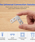 Heavy Duty Stainless Steel L Bracket Corner Brace 1.6x1.6 Inch Right Angle Support Connector held in hand