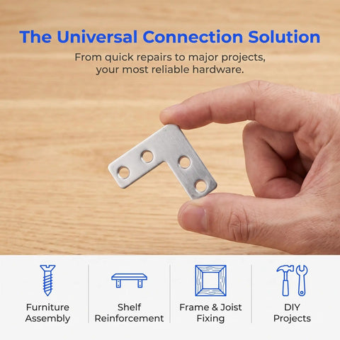 Heavy Duty Stainless Steel L Bracket Corner Brace 1.6x1.6 Inch Right Angle Support Connector held in hand