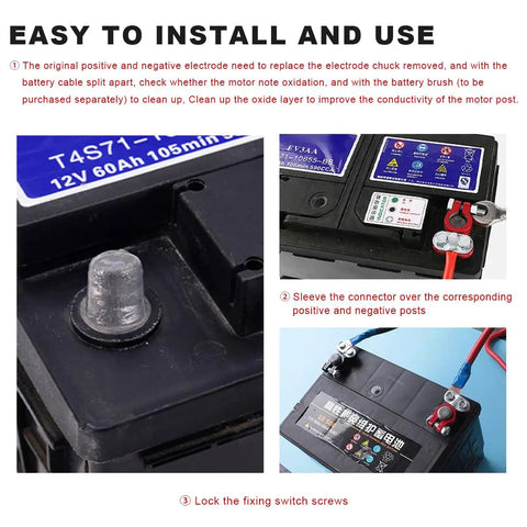 Battle Tested Aluminum Battery Terminal Connectors Keeps Rust At Bay Fits Like A Glove Over Positive And Negative Posts For Rides That Hit Hard Ready To Crank Pack Of Four on battery with installation steps.