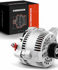 High Output 130A 12V Alternator With CW 6-Groove Pulley For Ford F-Series Trucks boxed with visible alternator design