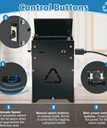 DIY Trash Can Soldering Practice Kit With Through Hole Build And Hands Free Photoelectric Effect Automatic Sensor Model, showing control buttons and manual switch.