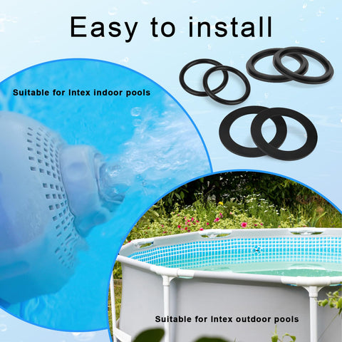 12 Piece Pool Hose Washer And Ring Replacement Kit With O Rings And Washers For Intex Pool Seal Plunger Valve And Replacement Gasket 10262 10745 10255 with pool and installation detail