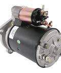 SLU0015 12V CW Rotation 10Tooth Starter Replacement For JCB Loader Models 2 3 3C 3CX Sitemaster 3DS 4DS 525 And Leylfield Tractor 2100 245 245S 255 Plus Other Compatible Equipment showing front and side view