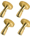 DiCUNO brass lamp switch knobs, 4-pack with knurled rims and threaded stems.