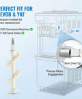 Beater Rod Replacement for VEVOR and YIKAFU Soft Serve Machines, Commercial Grade Auger Assembly with Sealing Tube, Food Safe OEM Quality Parts That Ensure Secure Motor Fit and Easy Maintenance, 18mm drive tip