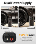 Portable Tire Inflator With 160 PSI Pressure Gauge Electric Air Pump for Car Motorcycle Bike and Balls, dual power supply