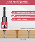 Five Piece Countersink Drill Bit Set With Low Friction Depth Stop For Woodworking, HSS M2 Tapered Bits And Carbide Bits