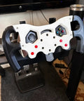 Rock Solid F1 Style Racing Wheel Mod Kit For Logitech G29 G920 G923 showcasing ergonomic controls and button layout from above.